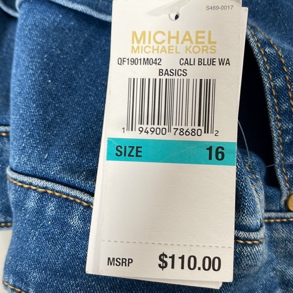 MICHAEL MICHAEL KORS Cali Blue WA Basics Denim Jeans Size 16 $110 New with tags - Picture 10 of 10